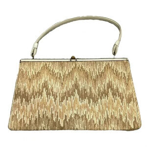 L and M Vintage Beige Carpet Handbag